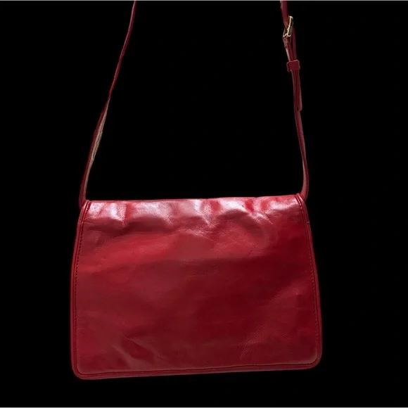 AUTHENTIC LOEWE RED SOFT LEATHER CROSSBODY BAG